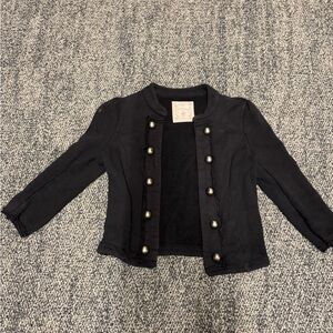 Red Camel Black Cropped Blazer with Military Style